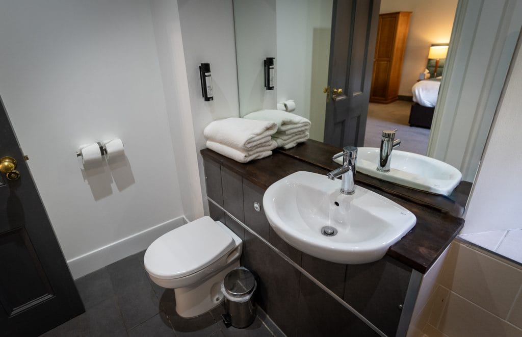 lodge bathroom at hotel near bristol