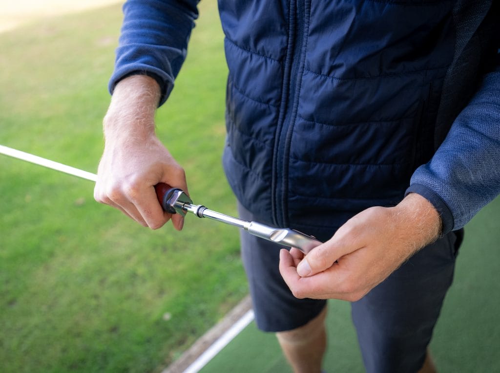 shaft adjustment during golf lesson in bristol